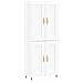 Credenza Bianca 69,5x34x180 Cm In Legno Multistrato - Foto miniatura 2