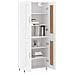 Credenza Bianca 69,5x34x180 Cm In Legno Multistrato - Foto miniatura 3