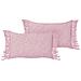Set Di 2 Cuscini Tansy Cotone 40 X 60 Cm Tinta Unita Rosa - Foto miniatura 2
