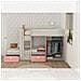 Cameretta 1267 Con Letto A Castello Con Due Cassettoni E Armadio Reversibile Colore Bianco Consumato E Rosa Flamingo - Foto miniatura 1