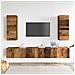Set Mobile Tv 4 Pz Montato A Parete Legno Antico In Truciolato - Foto miniatura 3