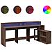 Scrivania con Luci LED Marrone Rovere 200x104x91 cm Truciolato - Foto miniatura 1
