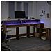 Scrivania con Luci LED Marrone Rovere 200x104x91 cm Truciolato - Foto miniatura 5