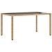 Tavolo Da Giardino Piano In Vetro Beige 150x90x75 Cm Polyrattan - Foto miniatura 1