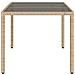 Tavolo Da Giardino Piano In Vetro Beige 150x90x75 Cm Polyrattan - Foto miniatura 4