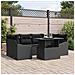 Set divani giardino 7 pezzi con cuscini Nero Polyrattan - Foto miniatura 2