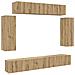 Set Mobile TV 6 pz Montato a Parete Rovere in Legno Multistrato - Foto miniatura 1