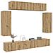 Set Mobile TV 6 pz Montato a Parete Rovere in Legno Multistrato - Foto miniatura 2