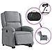 Poltrona Reclinante Alzapersona Elettrica Grigio Chiaro Tessuto - Foto miniatura 6