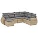 Set Divani da Giardino 7 pz con Cuscini Beige in Polyrattan - Foto miniatura 1
