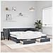 Divano Letto Estraibile Cassetti Grigio Scuro 100x200cm Velluto - Foto miniatura 2
