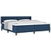 Letto con Box Spring e Materasso Blu 200x200 cm Tessuto - Foto miniatura 1