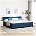 Letto con Box Spring e Materasso Blu 200x200 cm Tessuto - Foto miniatura 2