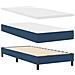 Letto con Box Spring e Materasso Blu 200x200 cm Tessuto - Foto miniatura 3