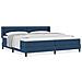 Letto con Box Spring e Materasso Blu 200x200 cm Tessuto - Foto miniatura 4