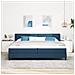 Letto con Box Spring e Materasso Blu 200x200 cm Tessuto - Foto miniatura 5