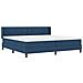 Letto con Box Spring e Materasso Blu 200x200 cm Tessuto - Foto miniatura 7