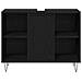 Set di Mobili per Bagno in 3 Pezzi  Rovere Nero Legno Ingegnerizzato, Mobile da Bagno  Rovere Nero 30x30x190 cm Legno Ingegnerizzato, Mobile da Bagno  Rovere Nero 30x30x100 cm Legno Ingegnerizzato - Foto miniatura 7