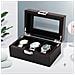 Scatola Per Orologi In Fibra Di Carbonio - Elegante Vetrina Da 3 Posti - Foto miniatura 2