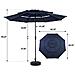 Ombrello Da Esterno A Doppia Faccia Da 14,8 Piedi Rettangolare Grande Con Manovella (blu Navy) (senza Base) - Foto miniatura 3
