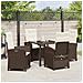 Set da Pranzo per Giardino 5 pcs Marrone polyrattan - Foto miniatura 4