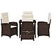Set da Pranzo per Giardino 5 pcs Marrone polyrattan - Foto miniatura 7