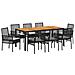 Set da Pranzo per Giardino 9 pcs Nero Poly Rattan - Foto miniatura 1