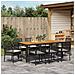 Set da Pranzo per Giardino 9 pcs Nero Poly Rattan - Foto miniatura 4