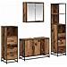 Set di mobili per il bagno con cassetto 4 pcs Legno vecchio - Foto miniatura 1