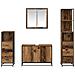 Set di mobili per il bagno con cassetto 4 pcs Legno vecchio - Foto miniatura 9