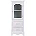 Vetrina In Legno E Vetro Con 1 Anta E 2 Cassetti Bianca 32x26x80 - Foto miniatura 3