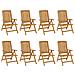 Sedie da Giardino Reclinabili con Cuscini 8 pz in Legno di Teak - Foto miniatura 3