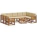 Set di divani da esterno con cuscino 10 pcs Naturale e Beige - Foto miniatura 1