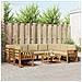 Set di divani da esterno con cuscino 10 pcs Naturale e Beige - Foto miniatura 2