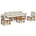 Set di divani da esterno 7 pcs Naturale e Bianco Crema - Foto miniatura 1