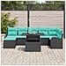 Set Divano da Giardino 8 pz Nero Poly Rattan - Foto miniatura 2