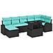 Set Divano da Giardino 8 pz Nero Poly Rattan - Foto miniatura 1