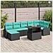 Set Divano da Giardino 8 pz Nero Poly Rattan - Foto miniatura 10