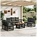 Set Divano da Giardino 8 pz Nero e Grigio scuro polyrattan - Foto miniatura 6