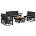 Set Divano da Giardino 8 pz Nero e Grigio scuro polyrattan - Foto miniatura 1