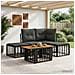 Set Divano da Giardino 5 pz Nero e Grigio scuro polyrattan - Foto miniatura 4