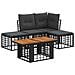 Set Divano da Giardino 5 pz Nero e Grigio scuro polyrattan - Foto miniatura 1