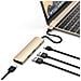 Adattatore Multiporta Sottile Tipo-C in Alluminio con Porta di Ricarica USB-C, Uscita Video 4K HDMI, 2 Porte USB 3.0 Compatibile con MacBook Pro 2016/17/18, MacBook 2015/16/17 (Oro)  - Foto miniatura 5