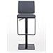 Sgabello Bar Panama in Similpelle E Metallo I Sgabello Alto Girevole E Regolabile 58-82 CM I Sedia Cucina Moderna Grigio Metallo Nero Opaco - Foto miniatura 2