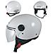 Casco Jet Moto Scooter Visera Antigraffio Argento Backline Ece 22-05 Bianco S - Foto miniatura 1