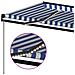 Tenda da Sole Retrattile Manuale con LED 600x300cm Blu e Bianco - Foto miniatura 2