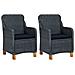 Set Divani da Giardino 3 pz con Cuscini Polyrattan Grigio Scuro - Foto miniatura 2