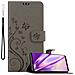 Custodia Compatibile Con Sony Xperia 1 Iii In Grigio Fiore - Coperchio Protettivo In Design Floreale Con Chiusura Magnetica, Funzione Stand E Slot Per Carte - Foto miniatura 1