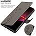 Custodia Compatibile Con Sony Xperia 1 Iii In Grigio Fiore - Coperchio Protettivo In Design Floreale Con Chiusura Magnetica, Funzione Stand E Slot Per Carte - Foto miniatura 5