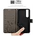 Custodia Compatibile Con Sony Xperia 1 Iii In Grigio Fiore - Coperchio Protettivo In Design Floreale Con Chiusura Magnetica, Funzione Stand E Slot Per Carte - Foto miniatura 6